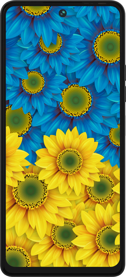 Силиконовый чехол Жёлто-голубые цветы для Tecno Pova 5 - 1048u-3139 изображение 