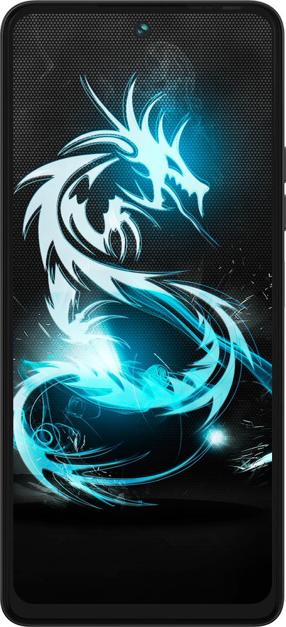 Силиконовый чехол Бело-голубой огненный дракон для Tecno Pova 5 - 113u-3139 изображение 