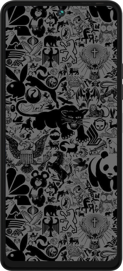 Силіконовий чехол Чорно-сірий стікер бомбінг для Tecno Pova 5 - 2432u-3139 изображение 