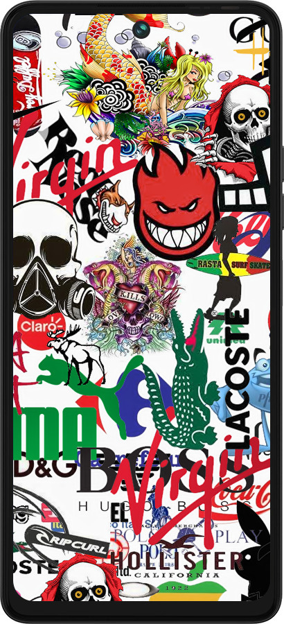 Силиконовый чехол Many different logos для Tecno Pova 5 - 4022u-3139 изображение 