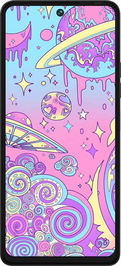 Силиконовый чехол Розовая галактика для Tecno Pova 5 - 4146u-3139 изображение 