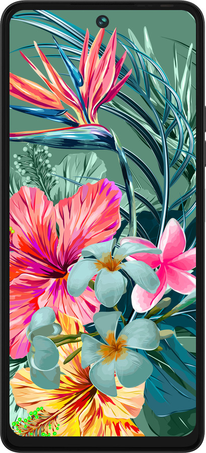 Силиконовый чехол Тропические цветы v1 для Tecno Pova 5 - 4667u-3139 изображение 