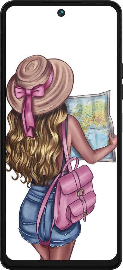 Силіконовий чехол Дівчина з картою для Tecno Pova 5 - 4704u-3139 изображение 