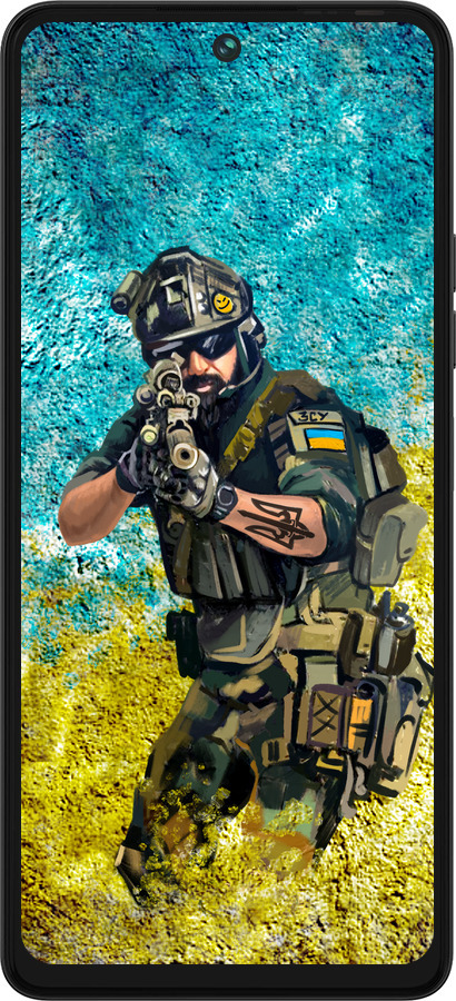 Силиконовый чехол Воин ЗСУ для Tecno Pova 5 - 5311u-3139 изображение 