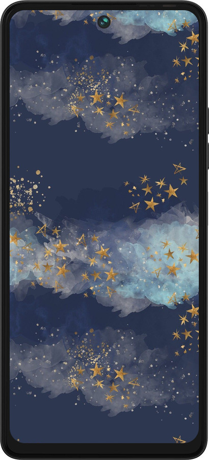 Силиконовый чехол Ночь золотые звезды для Tecno Pova 5 - 5421u-3139 изображение 