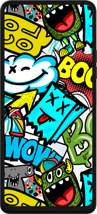 Силиконовый чехол Стикеры v4 для Tecno Pova 5 - 5508u-3139 изображение 