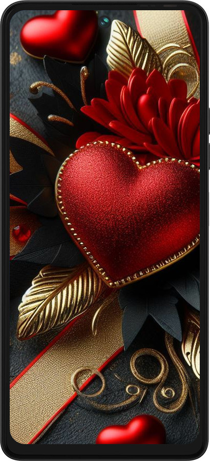 Силіконовий чехол Сердечки v2 для Tecno Pova 5 - 5832u-3139 изображение 