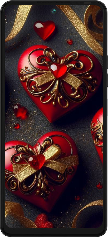 Силиконовый чехол Сердечки v4 для Tecno Pova 5 - 5834u-3139 изображение 