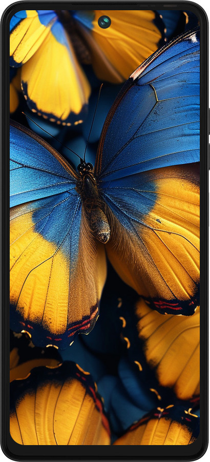 Силиконовый чехол Желто-голубые бабочки для Tecno Pova 5 - 6046u-3139 изображение 