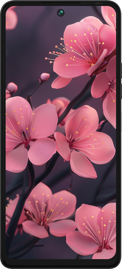 Силиконовый чехол Пурпурная сакура для Tecno Pova 5 - 6075u-3139 изображение 