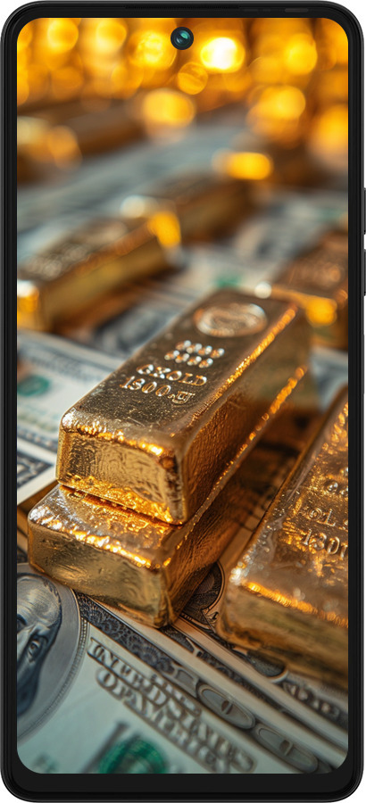 Силіконовий чехол Злитки та долари для Tecno Pova 5 - 6105u-3139 изображение 