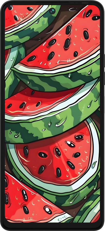 Силіконовий чехол Кавун для Tecno Pova 5 - 6315u-3139 изображение 