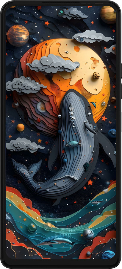 Силиконовый чехол Кит в космосе для Tecno Pova 5 - 6328u-3139 изображение 