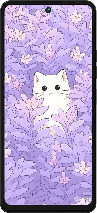 Силиконовый чехол Котик в цветах для Tecno Pova 5 - 6390u-3139 изображение 