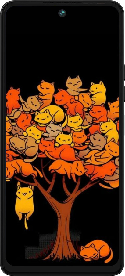 Силиконовый чехол Дерево и котики для Tecno Pova 5 - 6516u-3139 изображение 