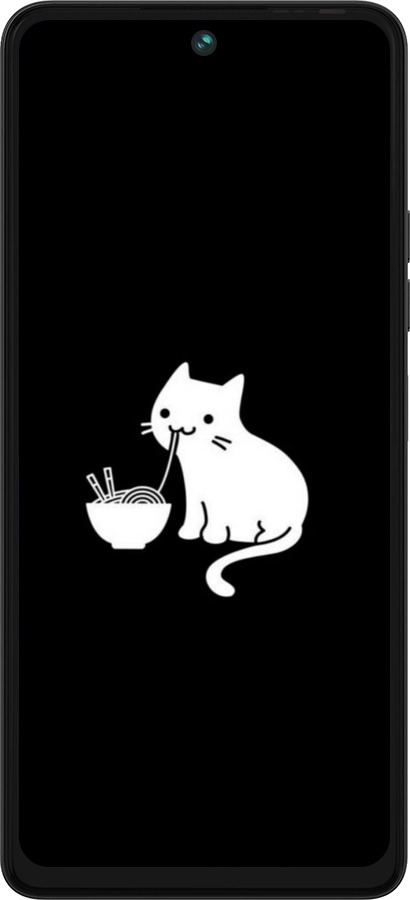 Силиконовый чехол С милым котом на черном фоне для Tecno Pova 5 - 6528u-3139 изображение 