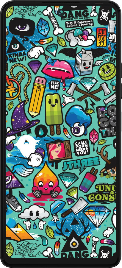 Силіконовий чехол Стікер бомбінг 1 для Tecno Pova 5 - 693u-3139 изображение 