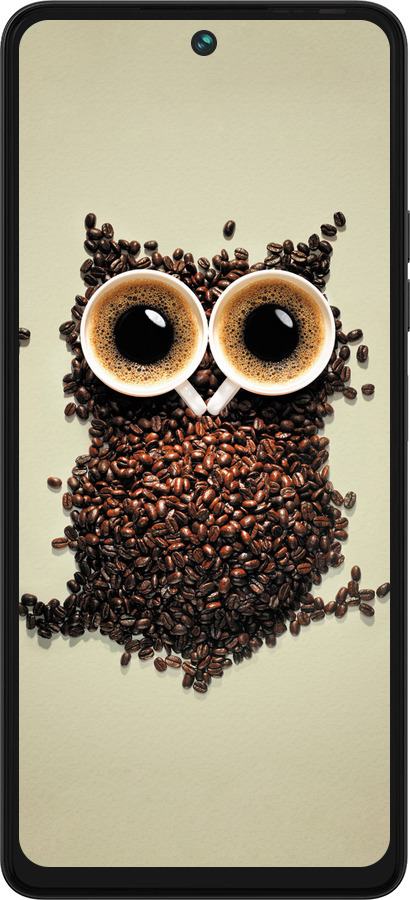 Силиконовый чехол Сова из кофе для Tecno Pova 5 - 777u-3139 изображение 