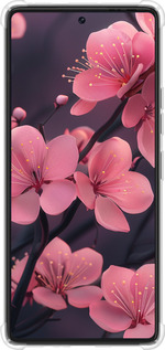 Силикон с усиленными углами чехол Пурпурная сакура для Tecno Pova 6 Pro - 6075sp-3689 изображение 