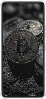Силикон с усиленными углами чехол Black Bitcoin для Tecno Pova 6 Pro - 6090sp-3689 изображение 