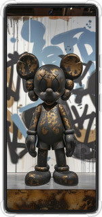 Силикон с усиленными углами чехол Bronze kaws v2 для Tecno Pova 6 Pro - 6098sp-3689 изображение 