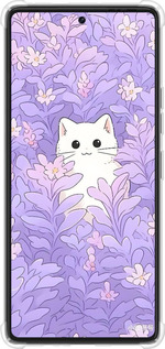 Силикон с усиленными углами чехол Котик в цветах для Tecno Pova 6 Pro - 6390sp-3689 изображение 