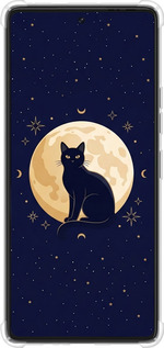 Силикон с усиленными углами чехол Cute Cat Celestial/Witchy для Tecno Pova 6 Pro - 6787sp-3689 изображение 