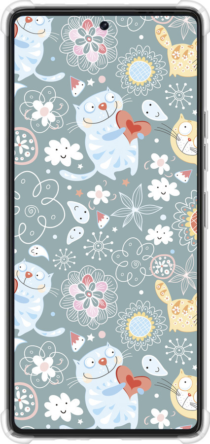 Силикон с усиленными углами чехол Котята v3 для Tecno Pova 6 Pro - 1223sp-3689 изображение 