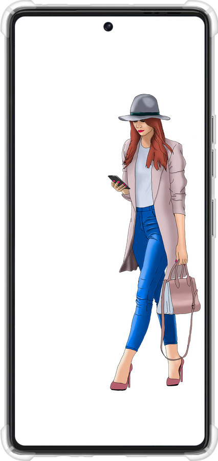 Силикон с усиленными углами чехол Девушка 1 для Tecno Pova 6 Pro - 4751sp-3689 изображение 