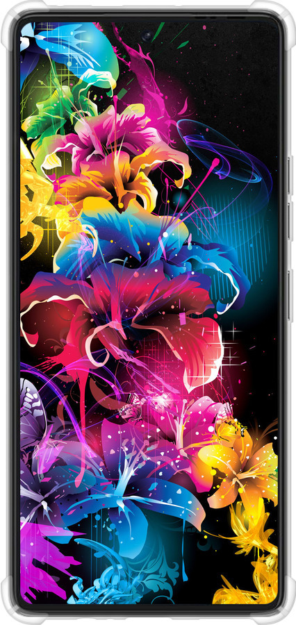 Силикон с усиленными углами чехол Абстрактные цветы для Tecno Pova 6 Pro - 511sp-3689 изображение 