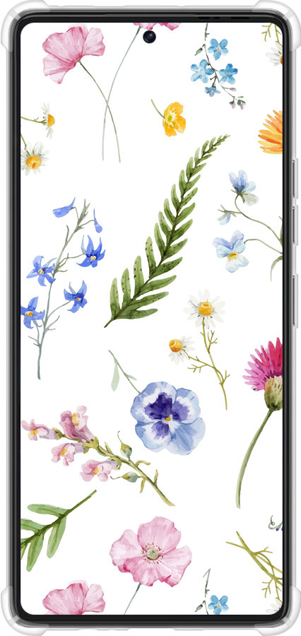 Силикон с усиленными углами чехол Цветочный фон v2 для Tecno Pova 6 Pro - 5472sp-3689 изображение 