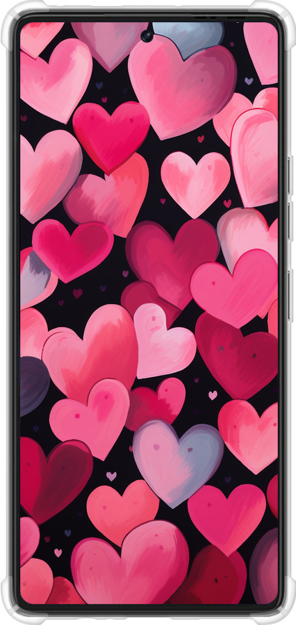 Силикон с усиленными углами чехол Сердечки 4 для Tecno Pova 6 Pro - 5662sp-3689 изображение 
