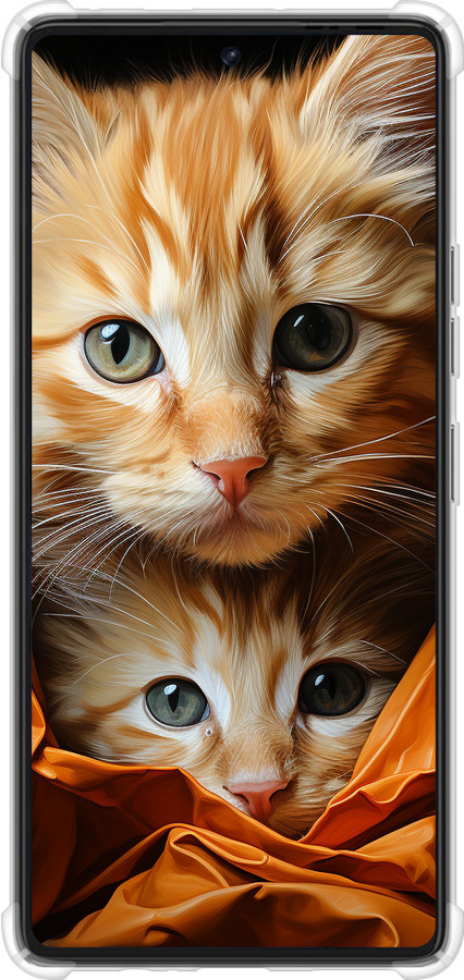 Силикон с усиленными углами чехол Котики 2 для Tecno Pova 6 Pro - 5664sp-3689 изображение 