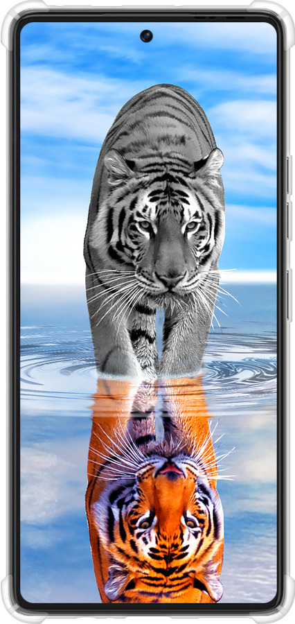 Силикон с усиленными углами чехол Тигр для Tecno Pova 6 Pro - 6016sp-3689 изображение 