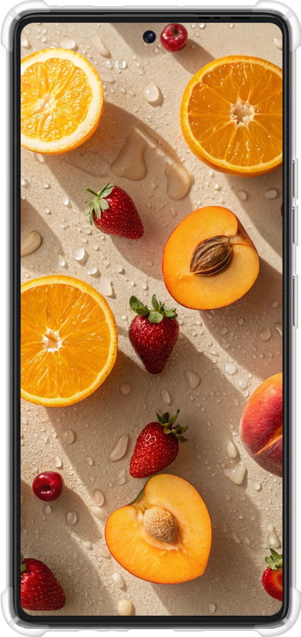 Силіконовий протиударний с посиленими кутами чехол Фрукти 3 для Tecno Pova 6 Pro - 6703sp-3689 изображение 