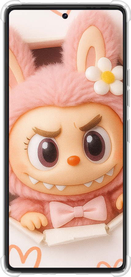 Силикон с усиленными углами чехол Лабубу 2 для Tecno Pova 6 Pro - 6710sp-3689 изображение 