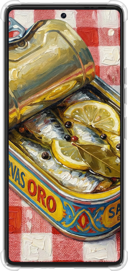 Силикон с усиленными углами чехол Vintage Sardine Tin Phone для Tecno Pova 6 Pro - 6772sp-3689 изображение 