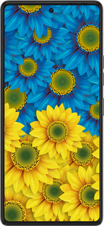 Силиконовый чехол Жёлто-голубые цветы для Tecno Pova 6 Pro - 1048u-3689 изображение 