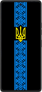 Силиконовый чехол Тризуб в вышиванке для Tecno Pova 6 Pro - 1158u-3689 изображение 