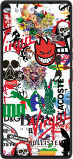 Силиконовый чехол Many different logos для Tecno Pova 6 Pro - 4022u-3689 изображение 