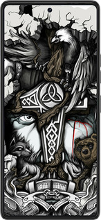 Силіконовий чехол Тату Вікінг для Tecno Pova 6 Pro - 4098u-3689 изображение 