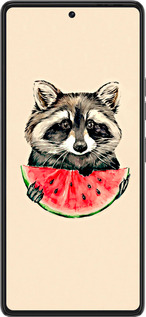 Силиконовый чехол Енотик с арбузом для Tecno Pova 6 Pro - 4605u-3689 изображение 