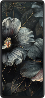 Силиконовый чехол Черные цветы для Tecno Pova 6 Pro - 6031u-3689 изображение 