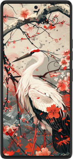 Силиконовый чехол Аист в цвету сакуры для Tecno Pova 6 Pro - 6109u-3689 изображение 