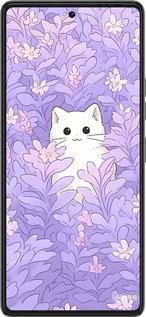 Силиконовый чехол Котик в цветах для Tecno Pova 6 Pro - 6390u-3689 изображение 