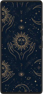 Силиконовый чехол Celestial Harmony: Sun & Moon Gold Mystic Pattern для Tecno Pova 6 Pro - 6778u-3689 изображение 