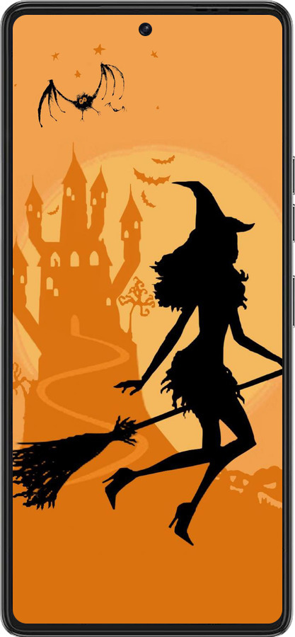 Силиконовый чехол Ведьма на метле для Tecno Pova 6 Pro - 1184u-3689 изображение 