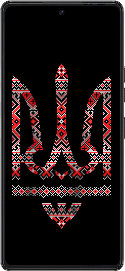 Силіконовий чехол Герб - вишиванка на чорному фоні для Tecno Pova 6 Pro - 1196u-3689 изображение 