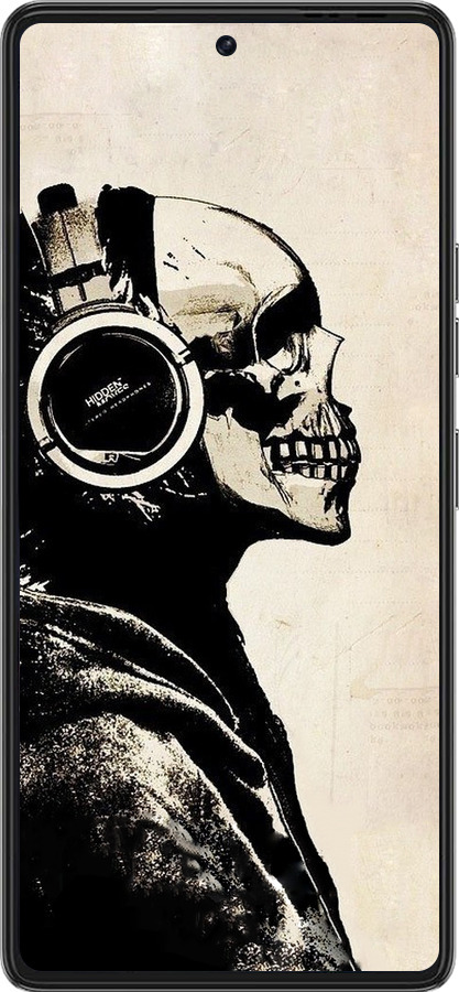 Силиконовый чехол Скелет-меломан v2 для Tecno Pova 6 Pro - 1200u-3689 изображение 