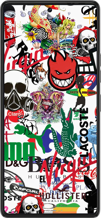 Силиконовый чехол Many different logos для Tecno Pova 6 Pro - 4022u-3689 изображение 